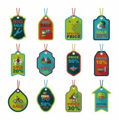 Toy tag flat banner background set eps10 N54