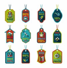Toy tag flat banner background set eps10 N55