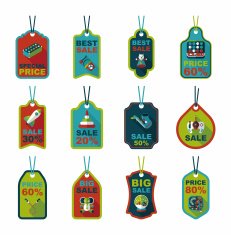 Toy tag flat banner background set eps10 N56