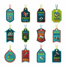 Toy tag flat banner background set eps10 N57