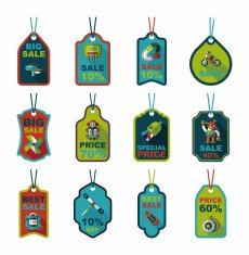 Toy tag flat banner background set eps10 N58