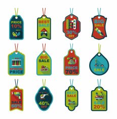 Toy tag flat banner background set eps10 N59