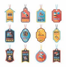 Toy tag flat banner background set eps10 N60
