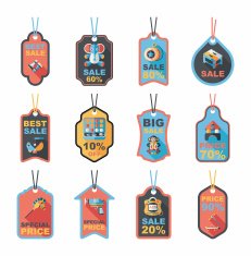 Toy tag flat banner background set eps10 N63