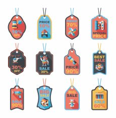 Toy tag flat banner background set eps10 N71