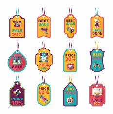 Toy tag flat banner background set eps10 N75