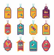 Toy tag flat banner background set eps10 N81