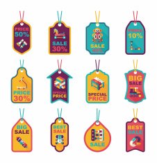 Toy tag flat banner background set eps10 N83