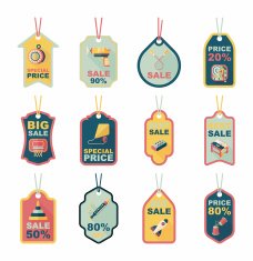 Toy tag flat banner background set eps10 N85