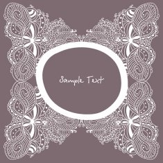Vintage doodle lace frame
