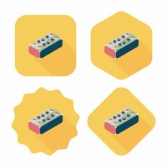 bricks toy flat icon with long shadow eps10 N19