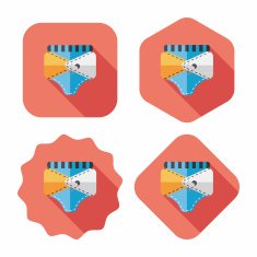 diaper flat icon with long shadow EPS 10 N17