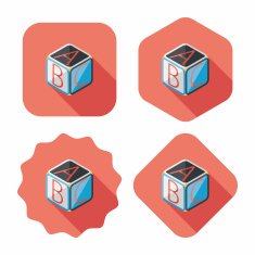 ABC blocks flat icon with long shadow EPS 10 N16