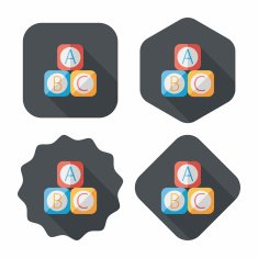 ABC blocks flat icon with long shadow EPS 10 N18
