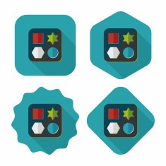 educational toy flat icon with long shadow EPS 10 N12
