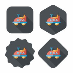 toy car flat icon with long shadow N26