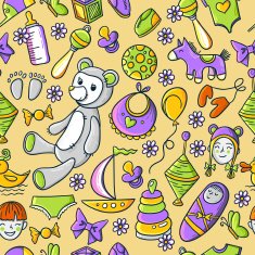 Kids and toys pattern N2