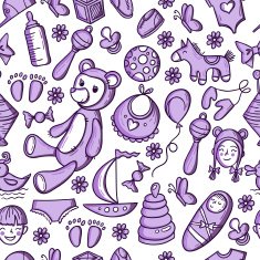 Kids and toys pattern N5