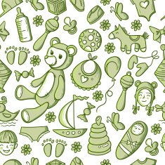 Kids and toys pattern N6