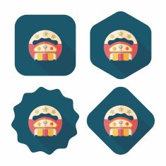 baby rattle flat icon with long shadow EPS 10 N75
