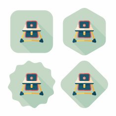 Baby walker flat icon with long shadow eps10 N34