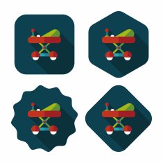 Baby walker flat icon with long shadow eps10 N36