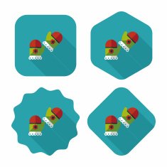 baby Gloves flat icon with long shadow eps10 N7