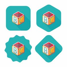ABC blocks flat icon with long shadow EPS 10 N20