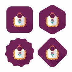 baby bib flat icon with long shadow EPS 10 N64