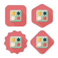 educational toy flat icon with long shadow EPS 10 N14