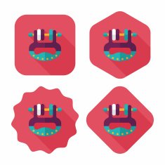 Baby toy flat icon with long shadow eps10 N6