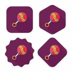 baby rattle flat icon with long shadow EPS 10 N80