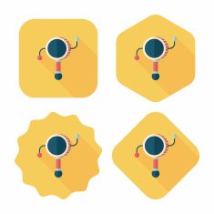 baby Rattle flat icon with long shadow eps10 N123