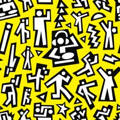 dancing people party - seamless background