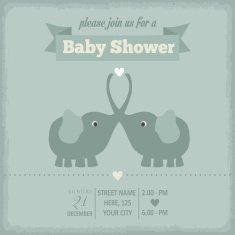 baby shower invitation in retro style N13