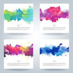 Set of vector watercolor template N9