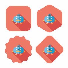 Pumpkin costume flat icon with long shadow eps10 N11