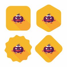 Pumpkin costume flat icon with long shadow eps10 N12