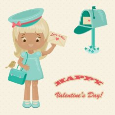 Valentine's Day retro greeting card