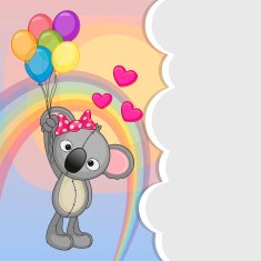 Koala with balloons