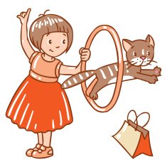 Girl Playing With Cat N2