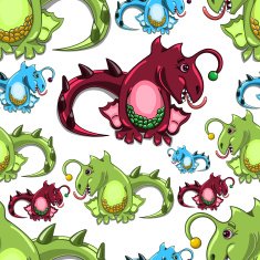 seamless pattern with dragons