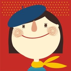 girl with beret and scarf