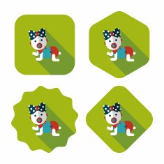 baby Rattle flat icon with long shadow eps10 N125