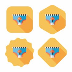 diaper flat icon with long shadow eps10 N24
