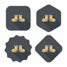 baby stocking flat icon with long shadow eps10 N18