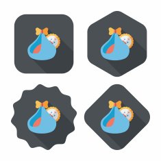 baby flat icon with long shadow eps10 N82