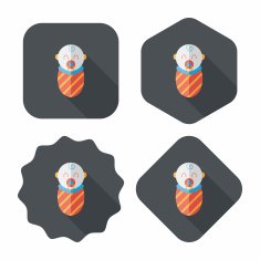 baby flat icon with long shadow eps10 N83