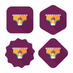 diaper flat icon with long shadow eps10 N25