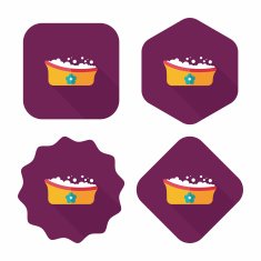 baby bath flat icon with long shadow eps10 N28